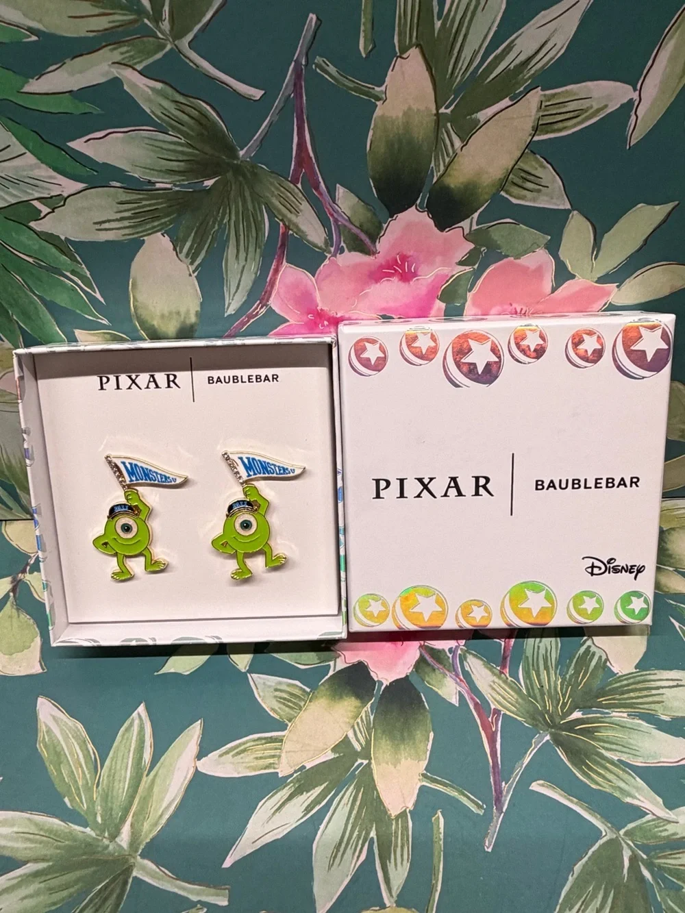 Disney Pixar x BaubleBar Monsters University Mike Wazowski Earrings NIB